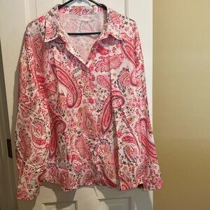 Pink Paisley blouse, XXL